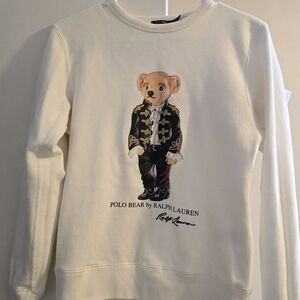Polo by Ralph Lauren Cream Crewneck Sweatshirt with Polo Bear Graphic